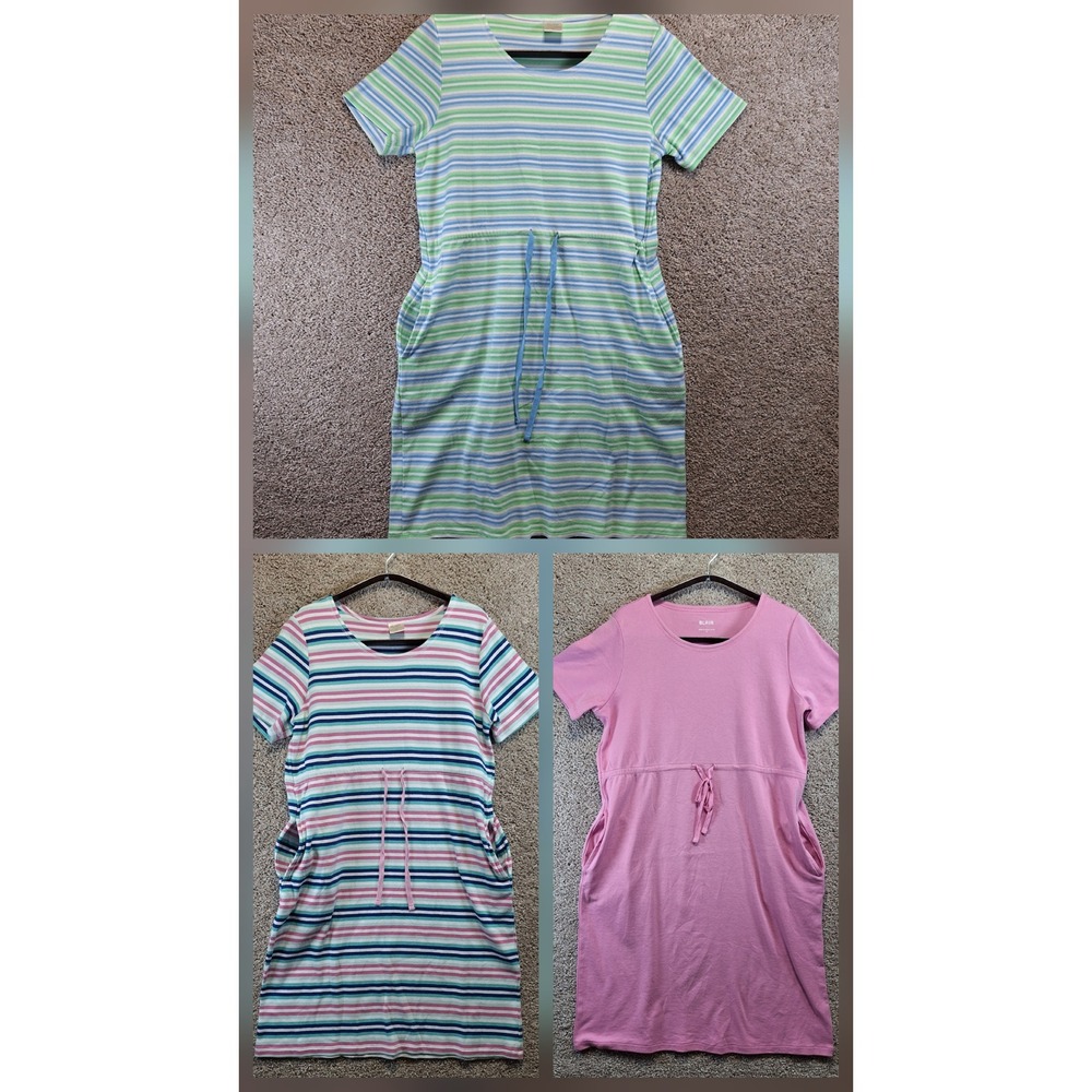 Blair Dress Women Medium Lot of 3 Multicolor Striped Short Sleeve T-Shirt Casual